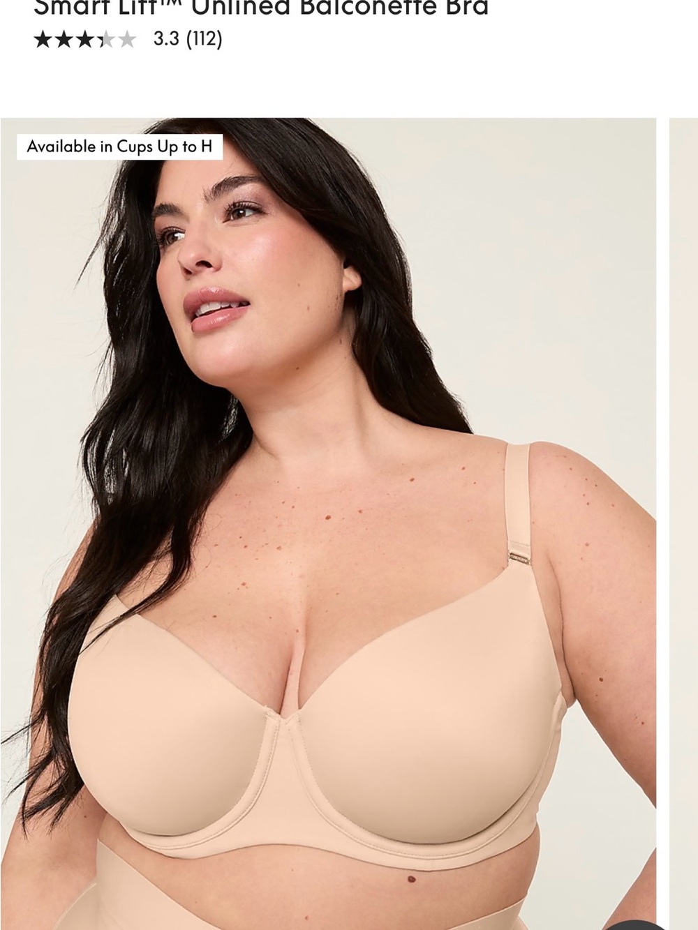 Lane Bryant Cacique Unlined Balconette Bra Smart Lift- Nude